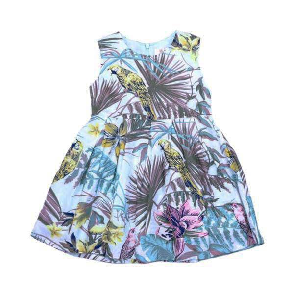 Tropical Parrot Print Dress