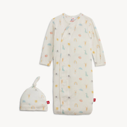 LULLABY SKY PK MODAL MAGNETIC GOWN + HAT SET