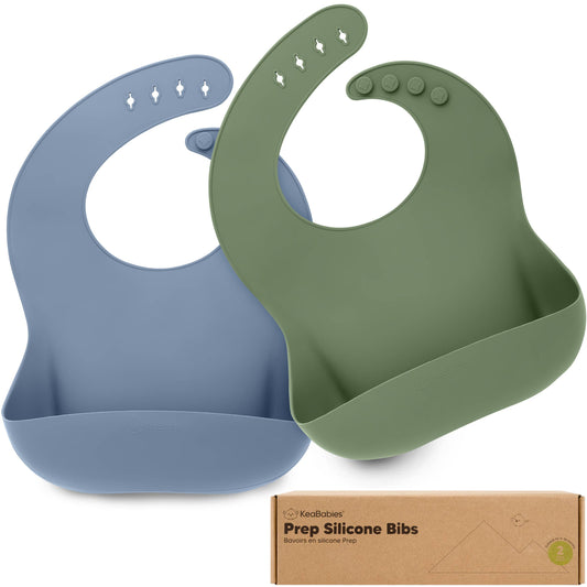 2-Pack Prep Silicone Bibs Slate