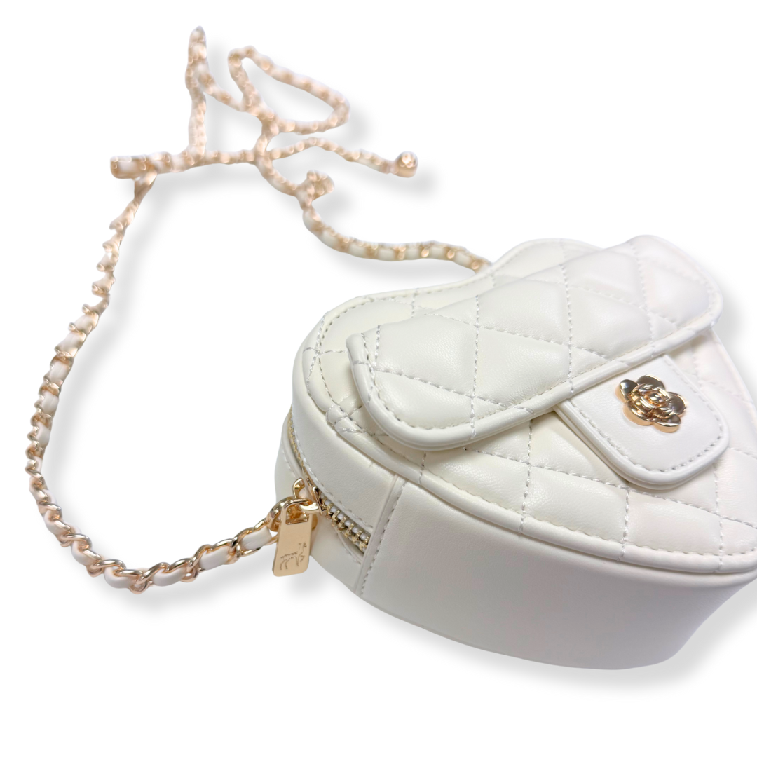 Quilted Leather Heart Purse