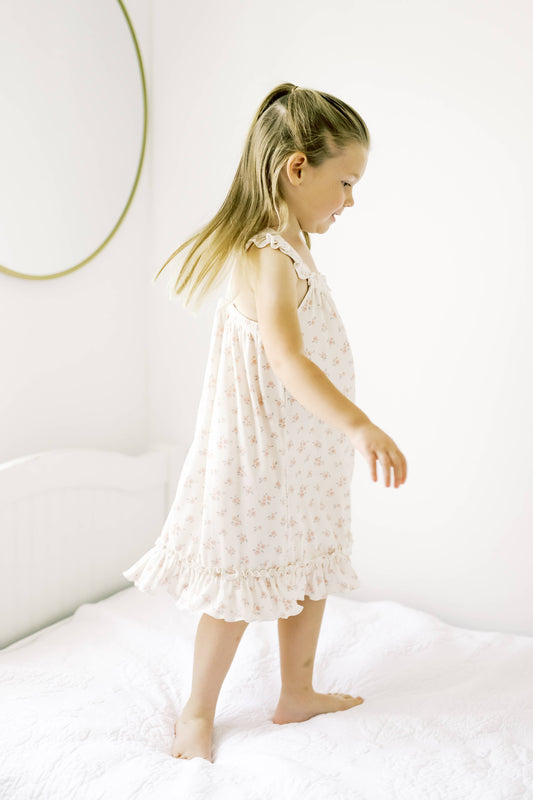 Ribbed Bamboo Nightgown in Ellie Floral