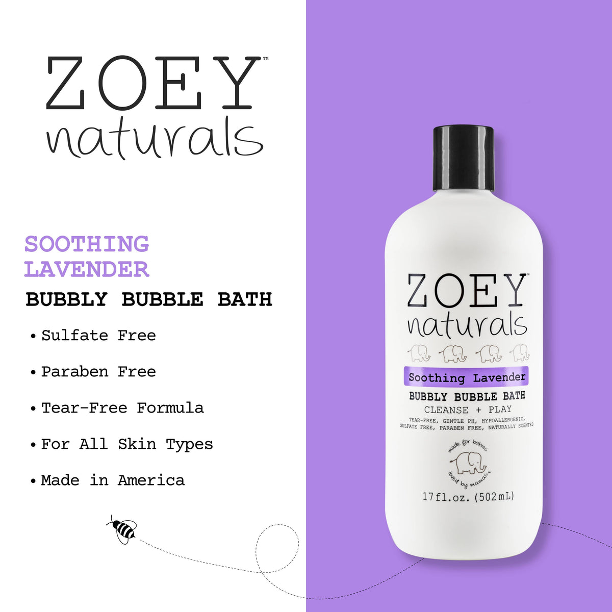 Soothing Lavender Bubbly Bubble Bath - Tear-Free