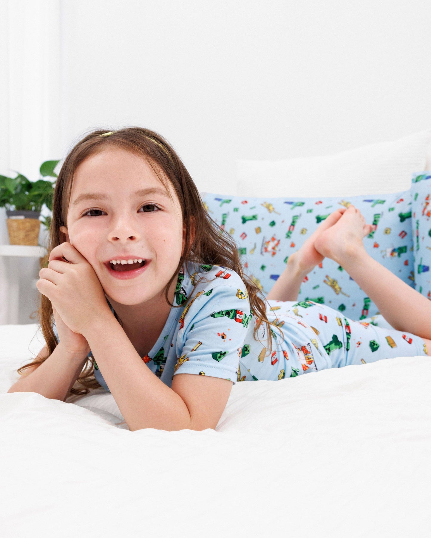 Minecraft: Chicken Jockey Bamboo Kids Pajama Short Set
