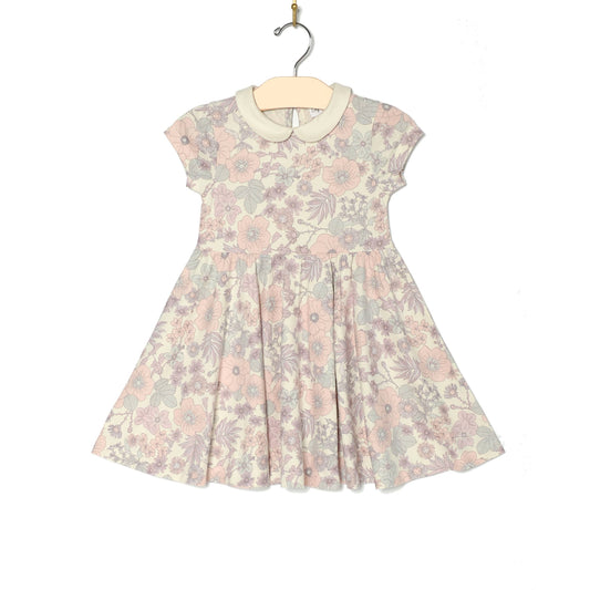 Vintage Floral Collar Twirl Dress