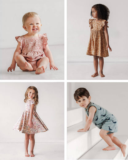 Vintage Floral Collar Twirl Dress