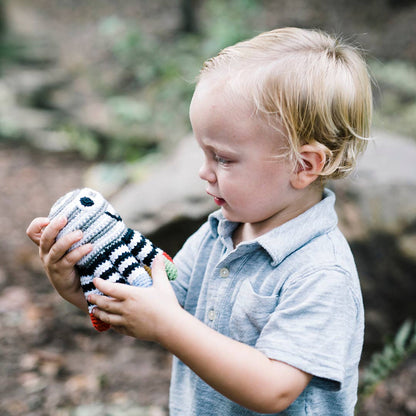 Black & White Octopus Rattle – Handmade Baby Toy
