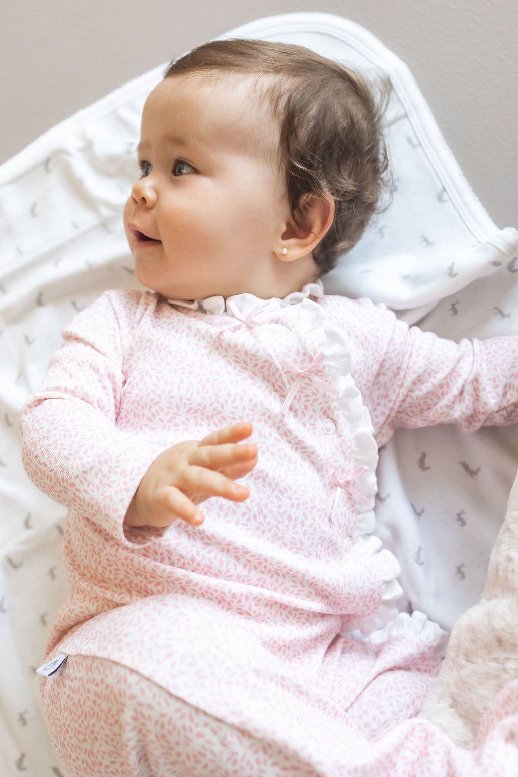 Pink Leaves Pima Baby Onesies