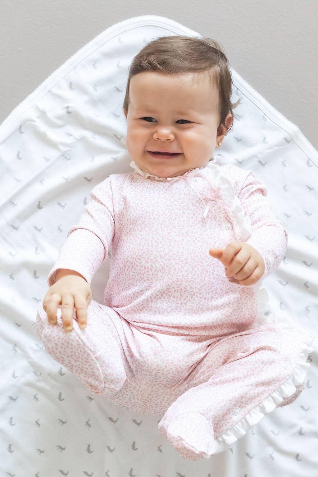 Pink Leaves Pima Baby Onesies