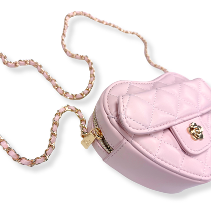 Quilted Leather Heart Purse