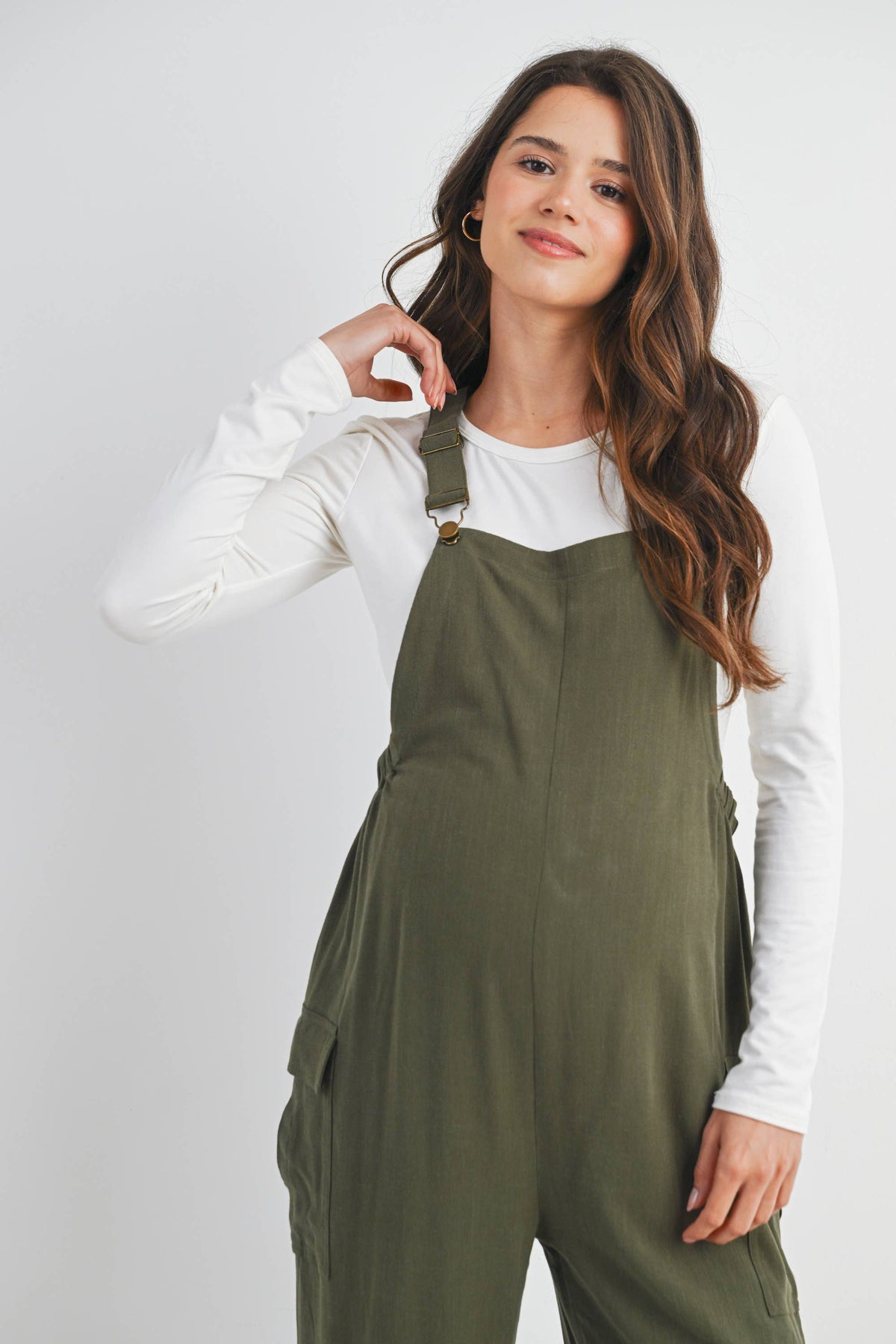 Straight Leg Maternity Adjustable Overalls
