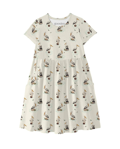 Coastal Pelicans Pocket Dress