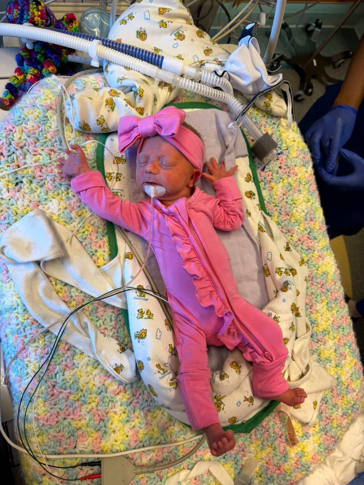 Perfectly Pink Ruffled Romper NICU Going Home Outfit