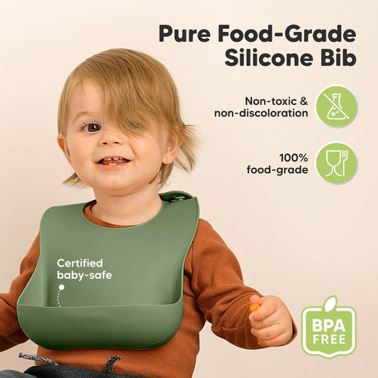 2-Pack Prep Silicone Bibs Slate