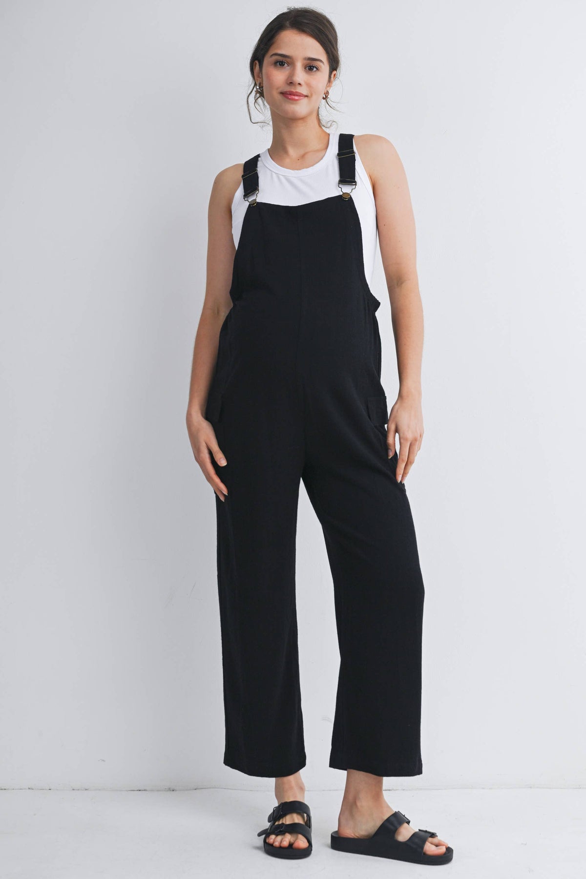 Straight Leg Maternity Adjustable Overalls