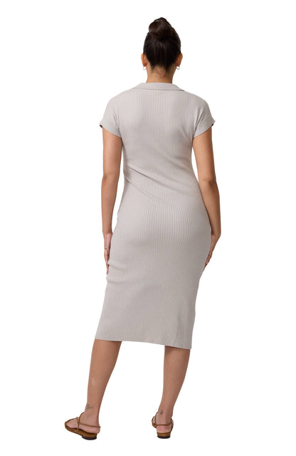 Polo Knit Maternity Midi Dress