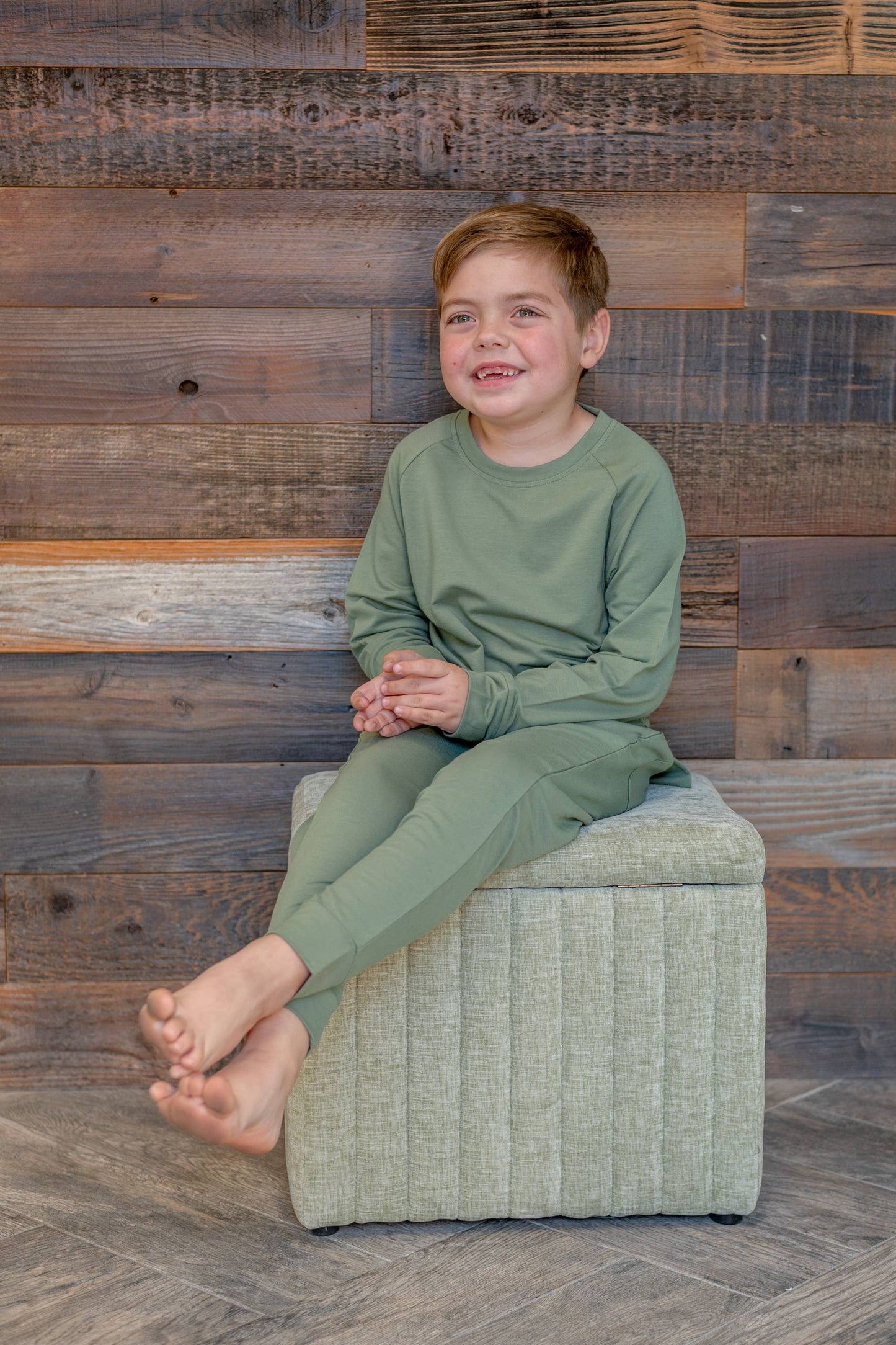 Crew Neck Jogger Set - Army Green