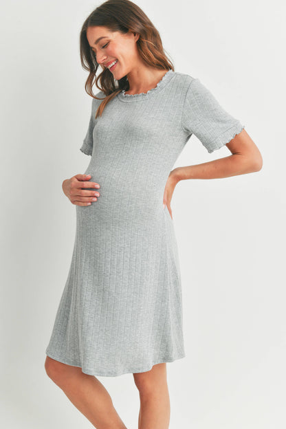 Ribbed Maternity T-Shirt Dress