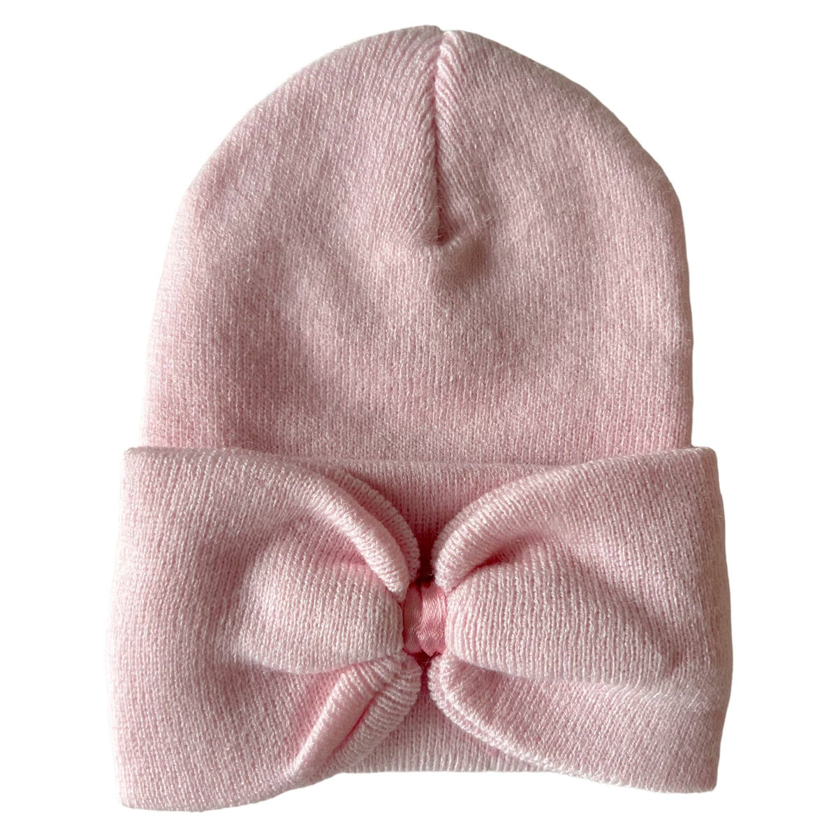 Petal Pink Bow Baby Hat
