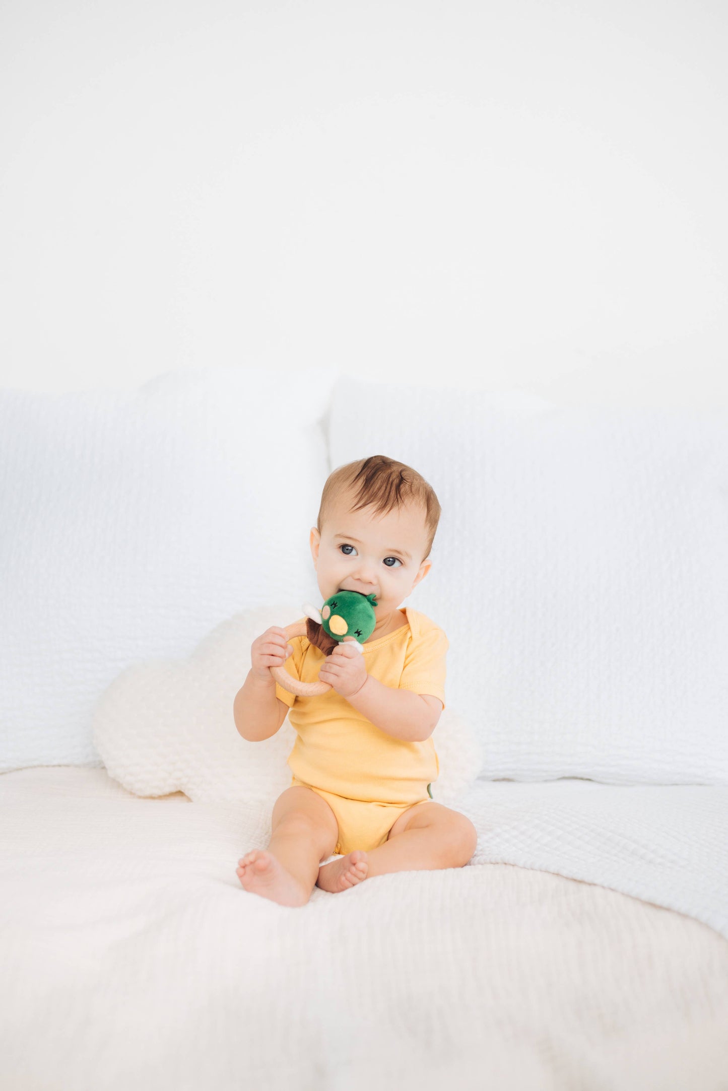 Duck Wooden & Plush Teether