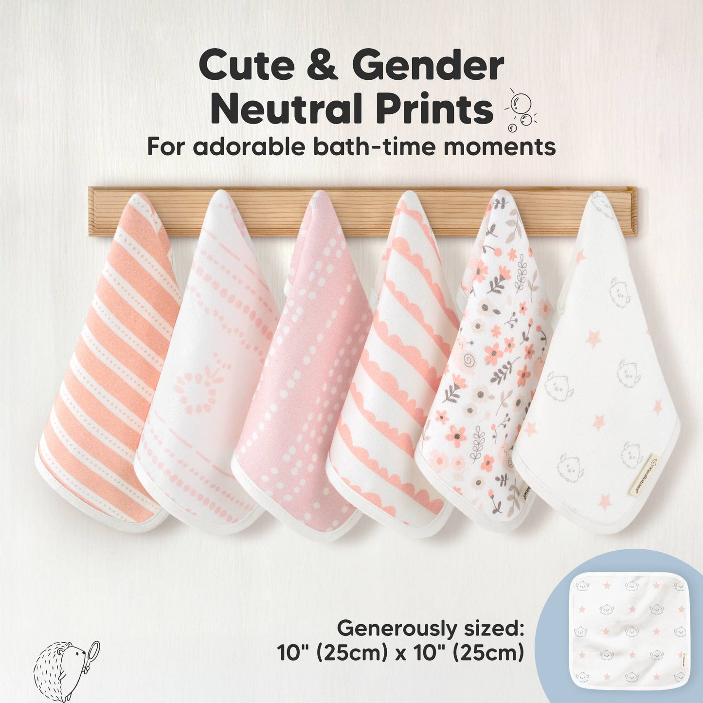 6-Pack Organic Cami Baby Washcloths