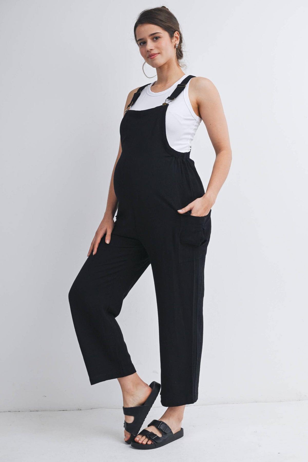 Straight Leg Maternity Adjustable Overalls