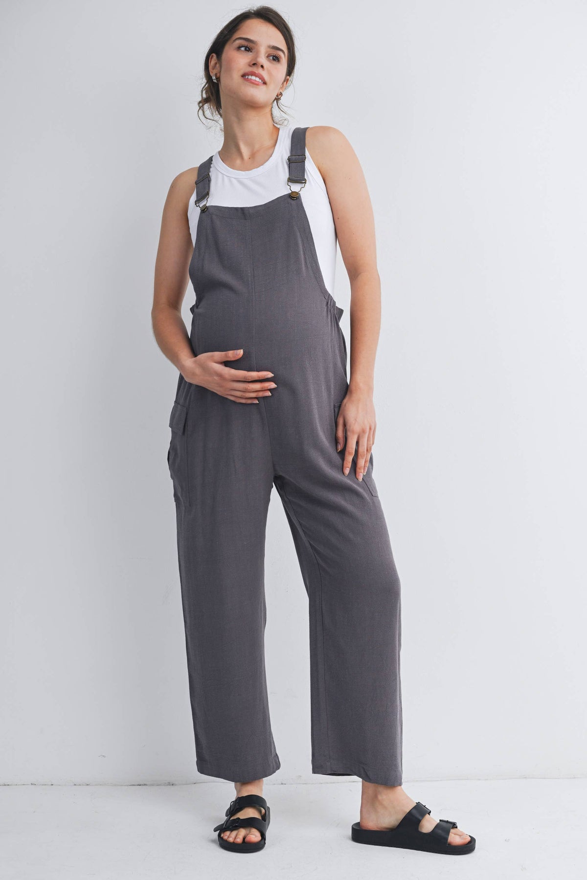 Straight Leg Maternity Adjustable Overalls
