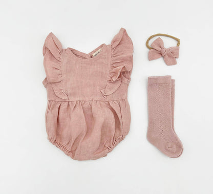 Gabriella Sleeveless Romper 3pc Set