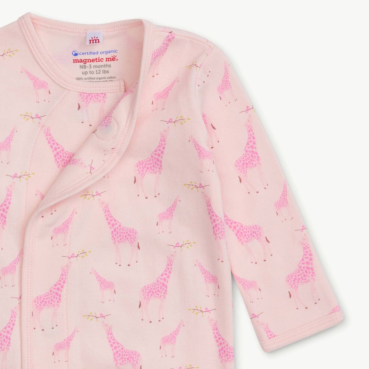 PINK JOLIE GIRAFFE ORGANIC COT. MAG GOWN SET
