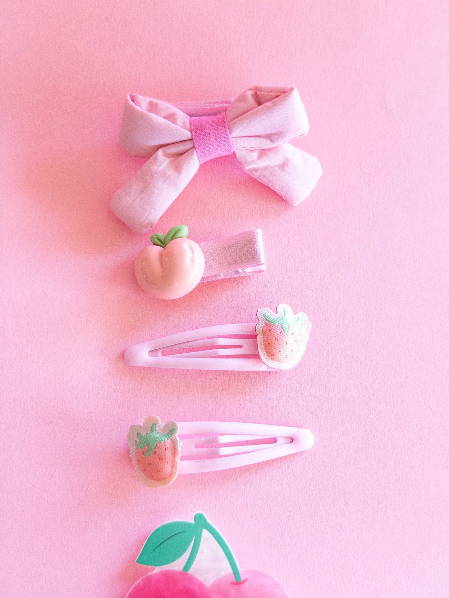 Twin Cherries Puffy Bow Set