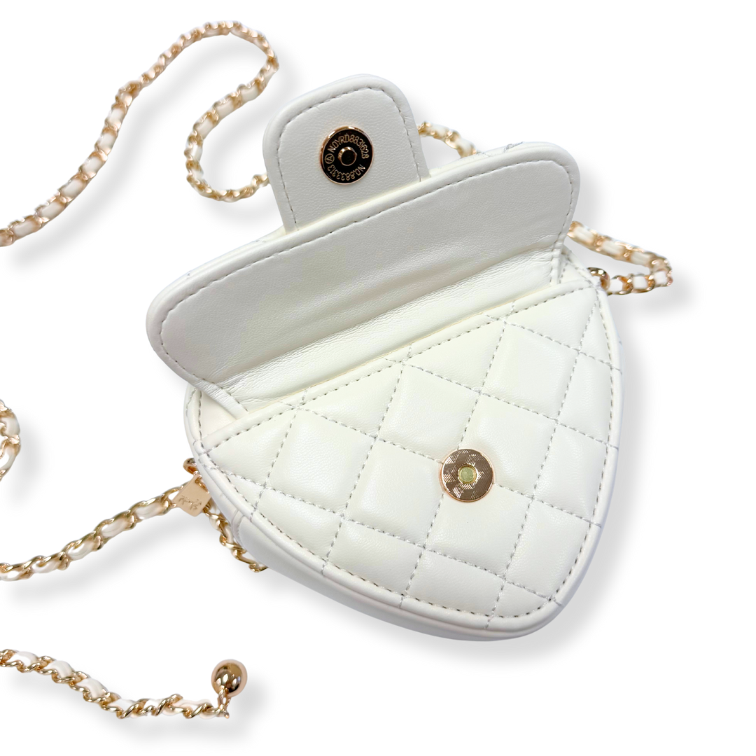 Quilted Leather Heart Purse