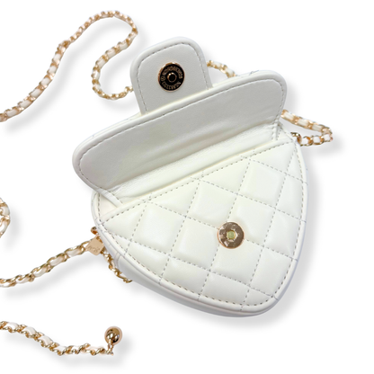 Quilted Leather Heart Purse