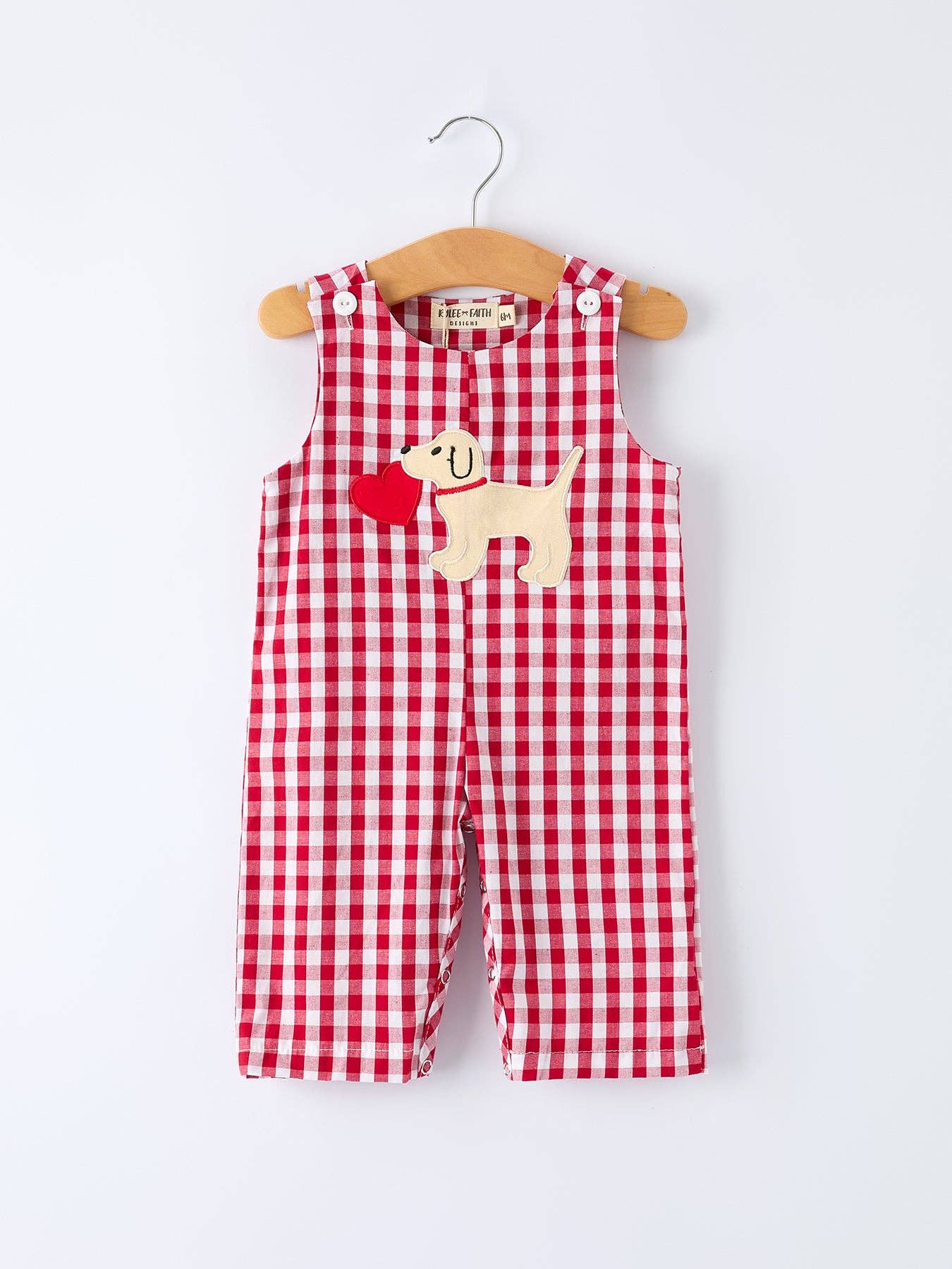Romper with Applique Heart Dog