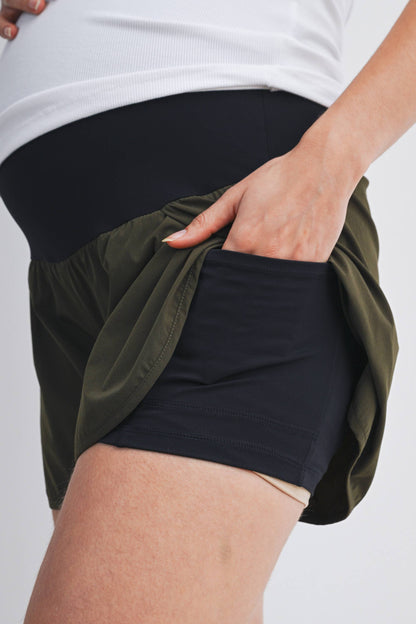 Maternity Workout Shorts w/Belly Band