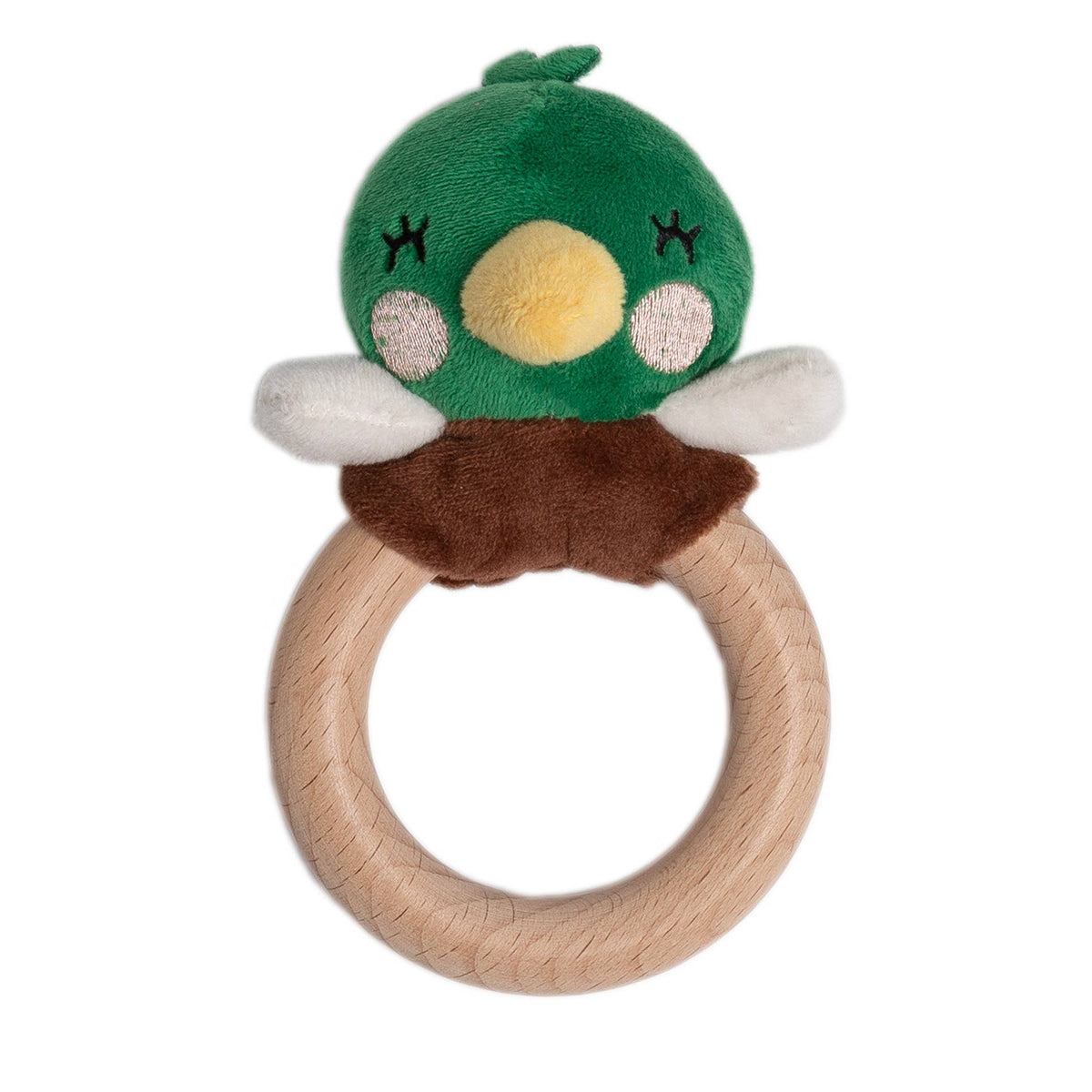 Duck Wooden & Plush Teether
