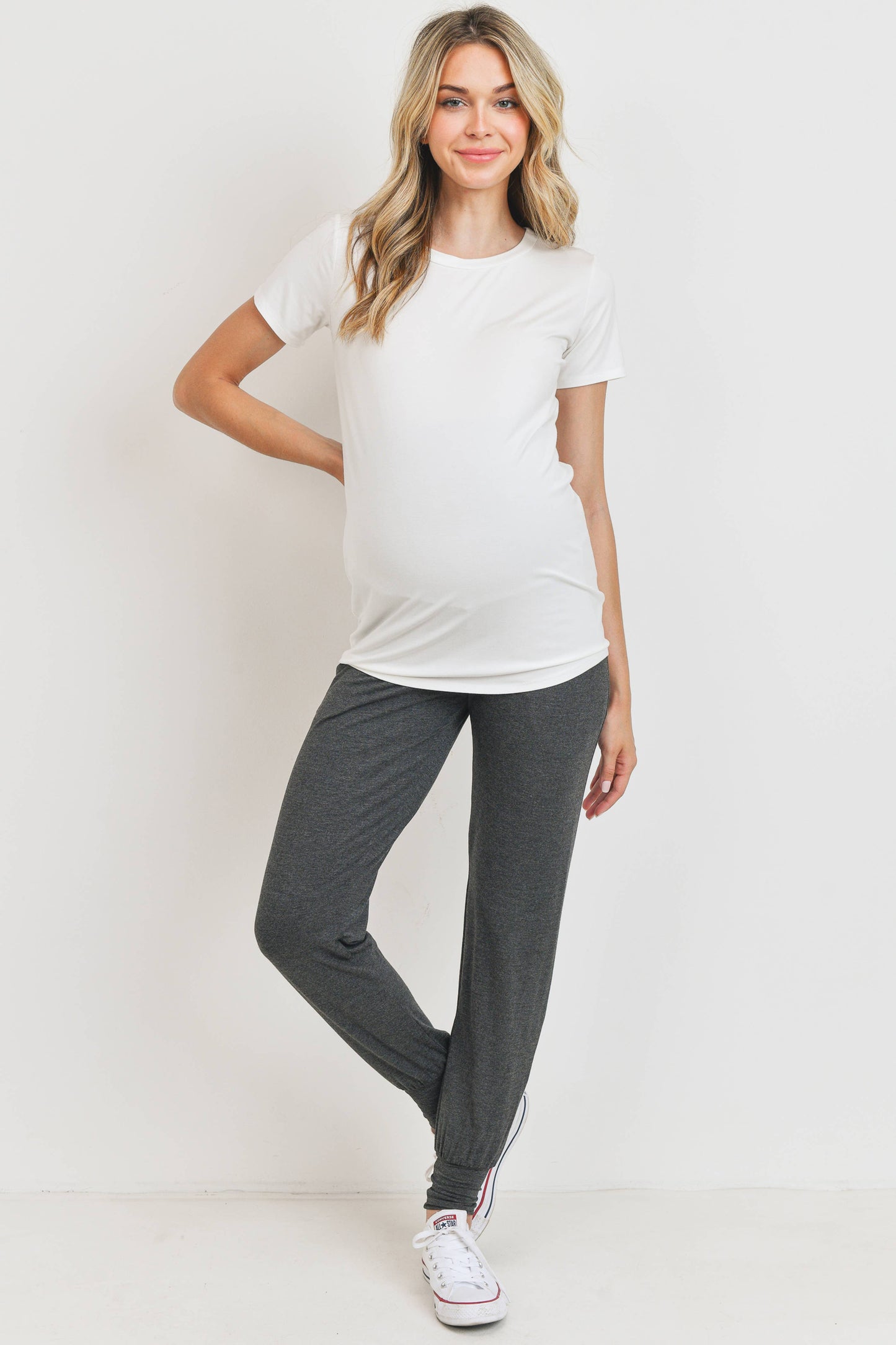 Full Panel Maternity Knit Jogger Pants