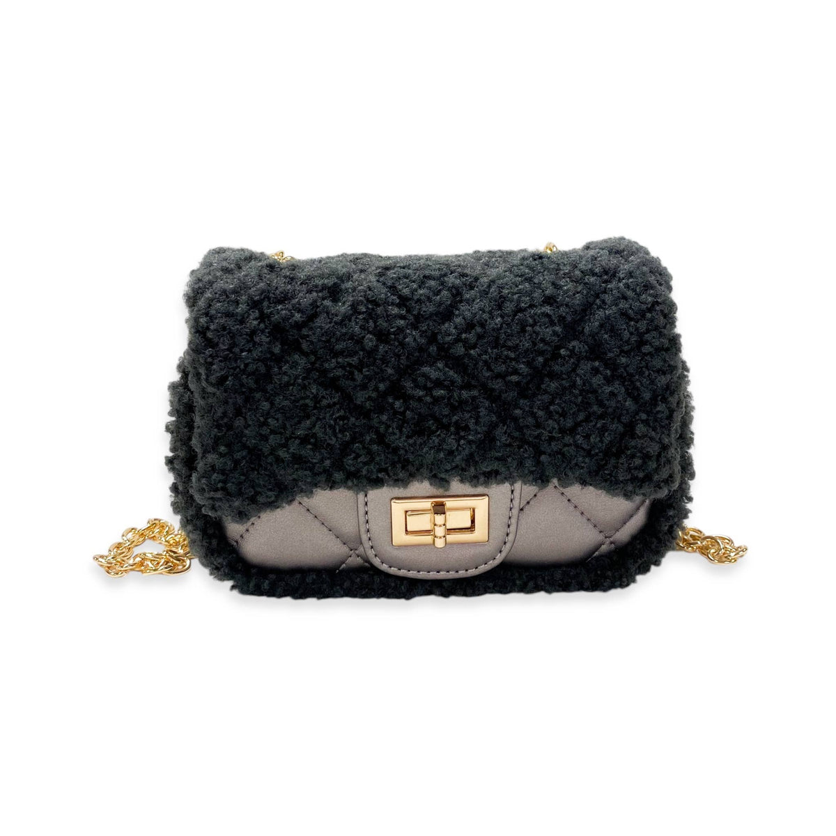 Sherpa Mixed Quilted Purse