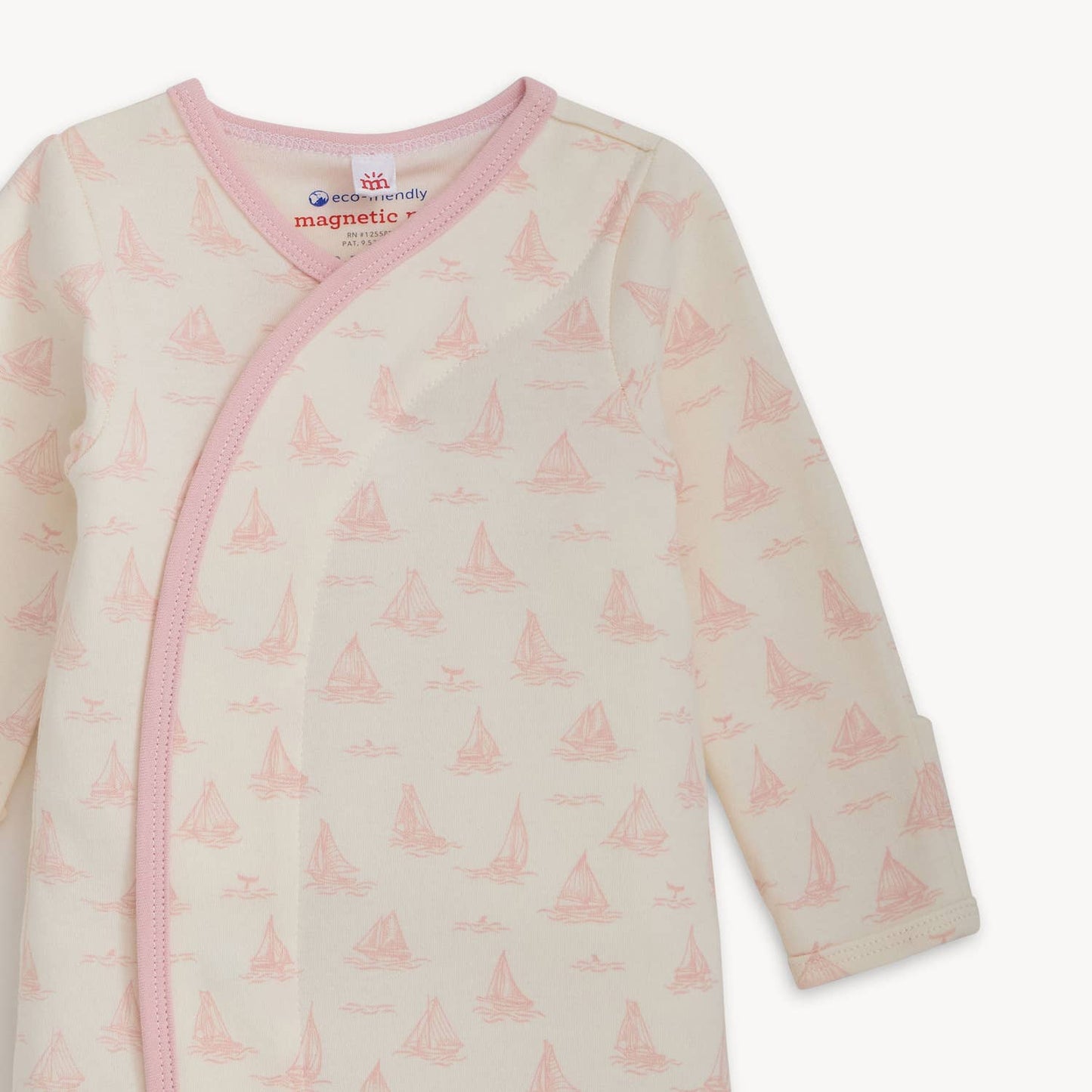 TINY TIDES PK ORG COT MAGNETIC GOWN + HAT SET