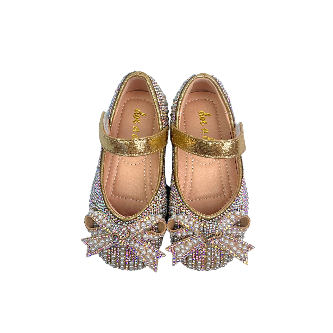 Pearl & Rhinestone Flat Shoes