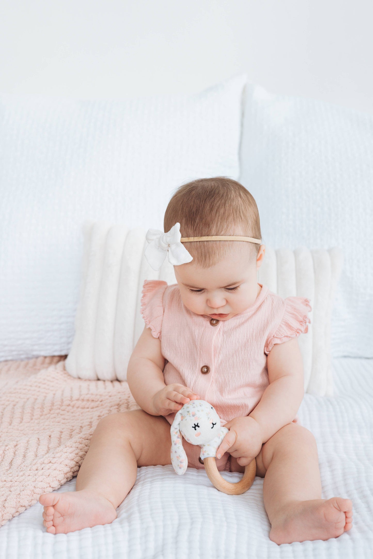 Bunny Wooden & Plush Teether