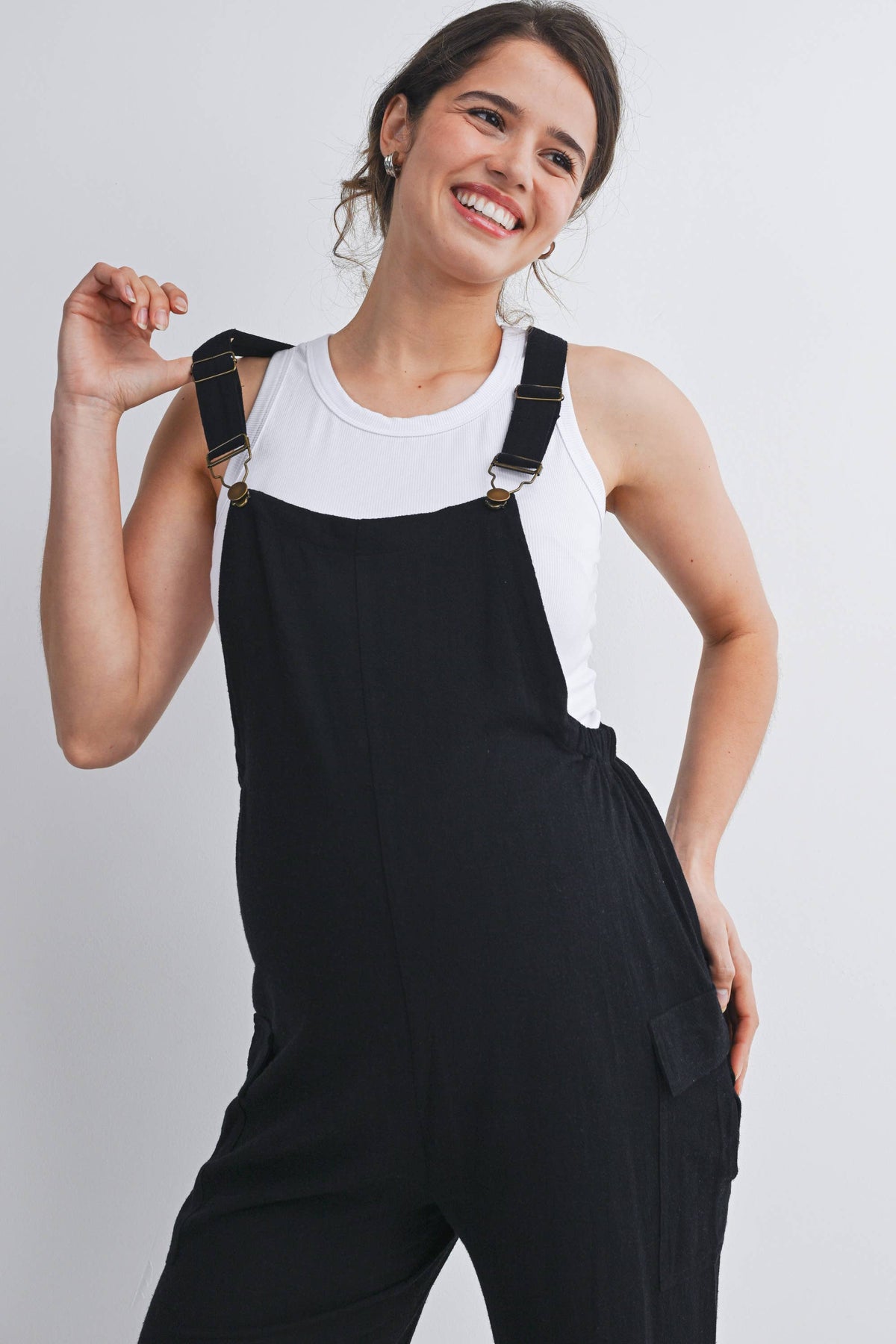 Straight Leg Maternity Adjustable Overalls