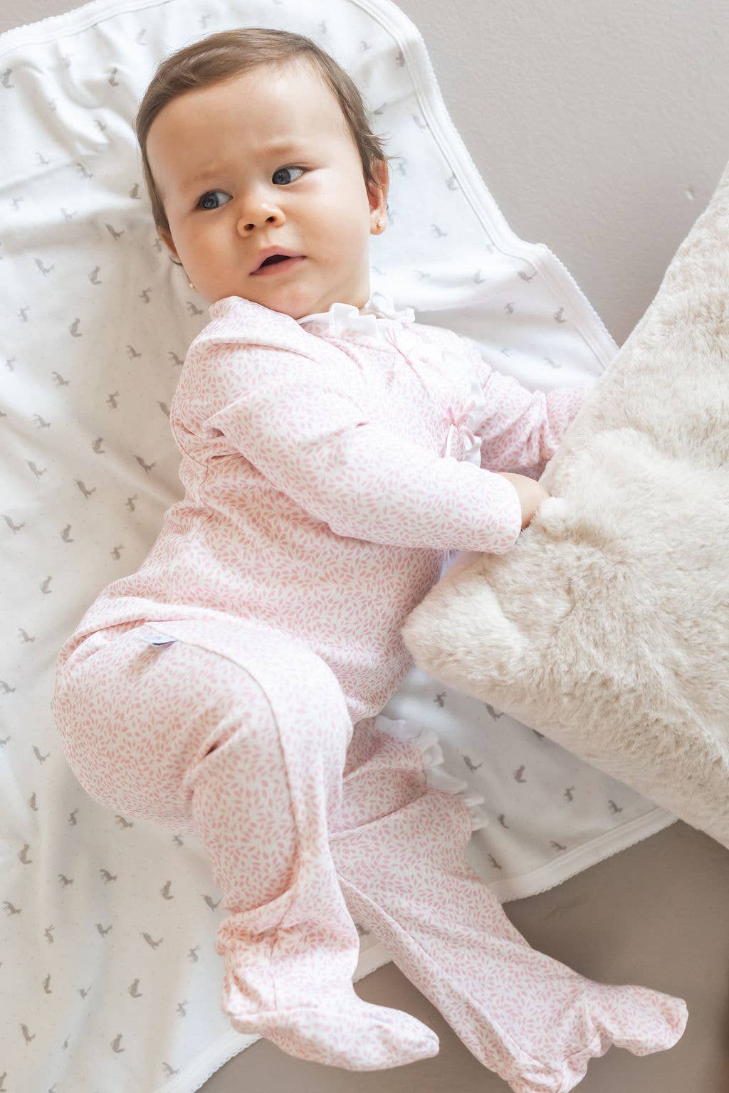 Pink Leaves Pima Baby Onesies