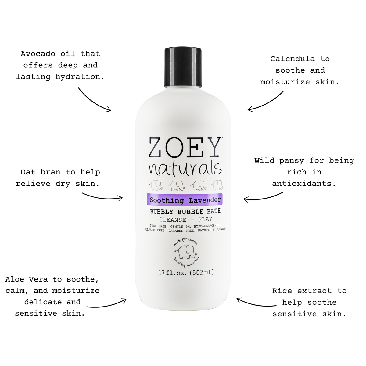 Soothing Lavender Bubbly Bubble Bath - Tear-Free