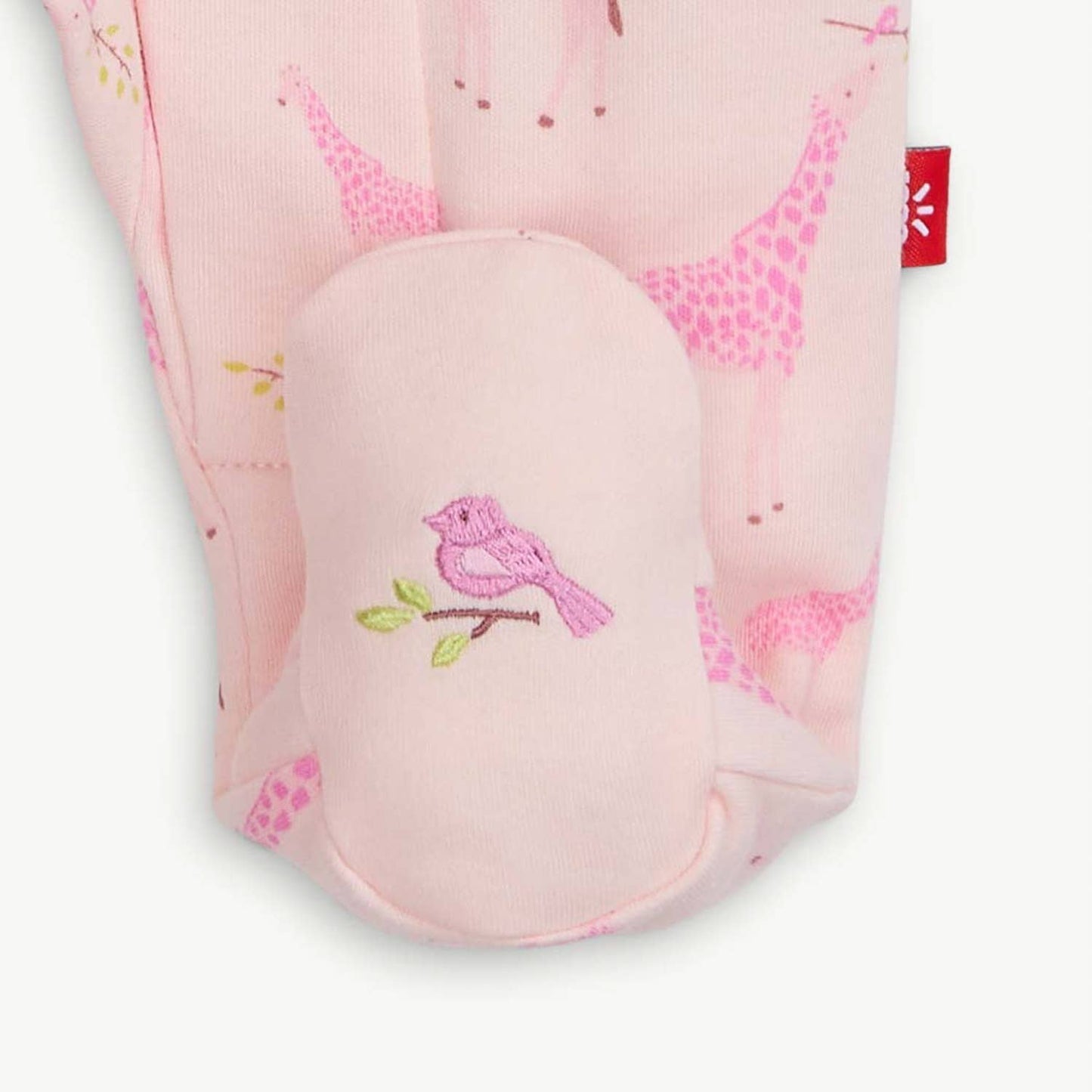 PINK JOLIE GIRAFFE ORGANIC COTTON MAG FOOTIE