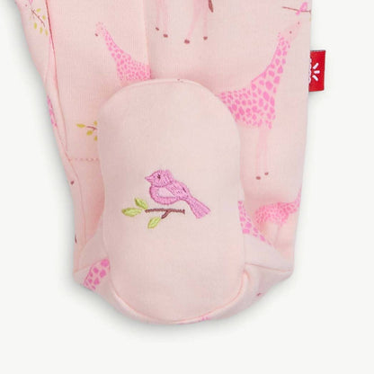 PINK JOLIE GIRAFFE ORGANIC COTTON MAG FOOTIE