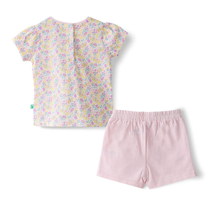 Puff Sleeves & Ruffle Skort Set