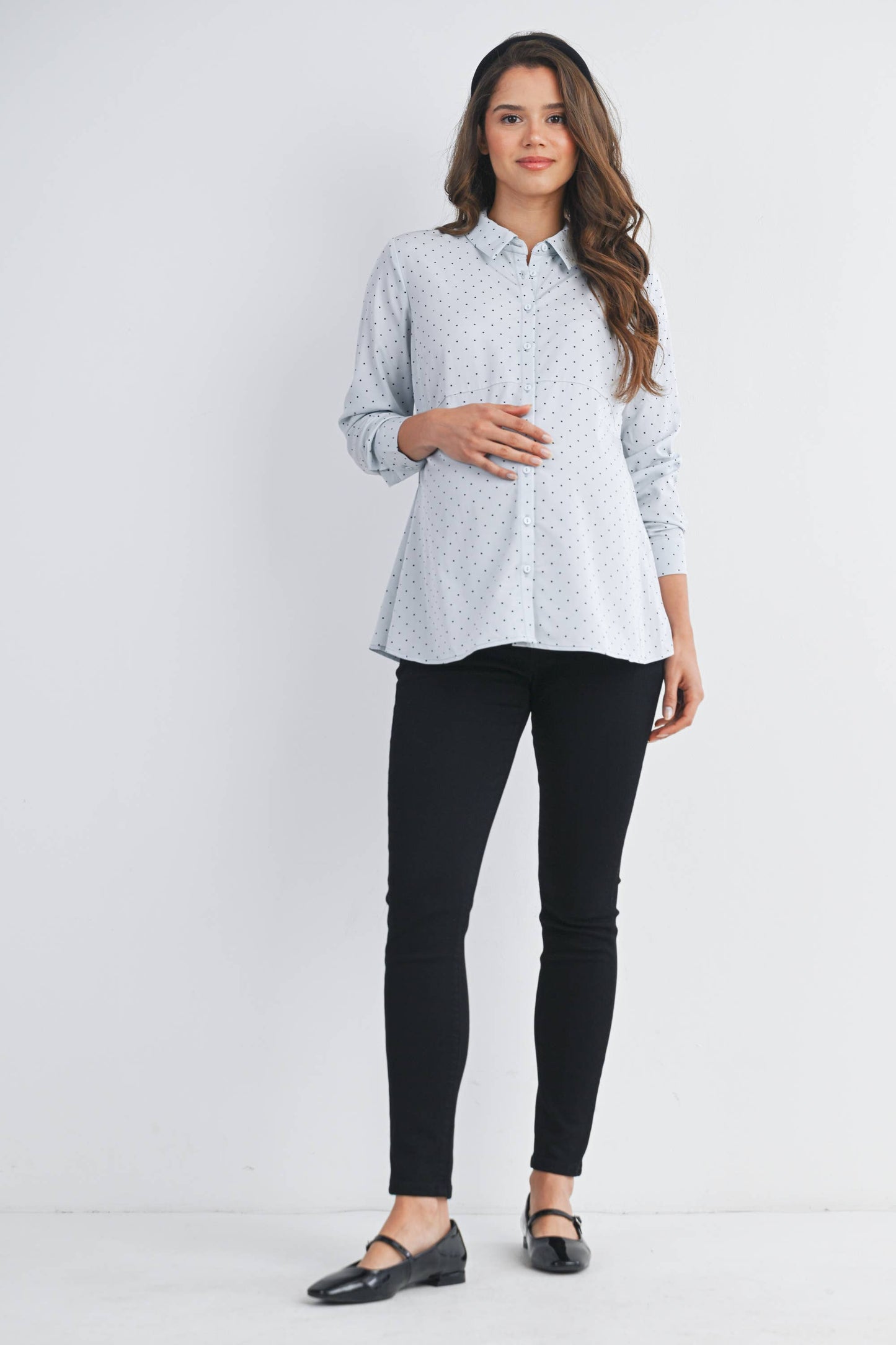 Polka Dot Maternity Top