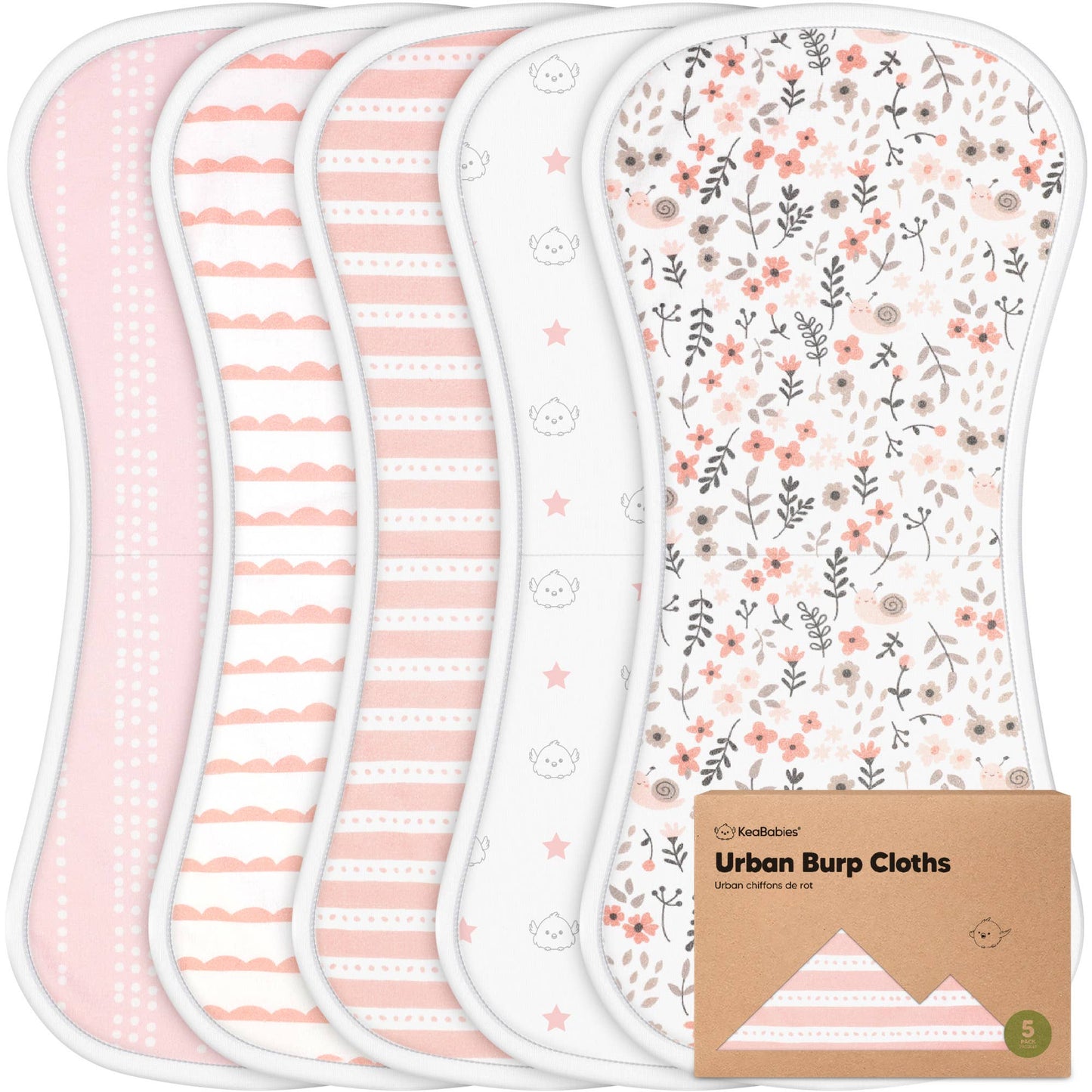 Sweet Charm 5-Pack Burp Cloths