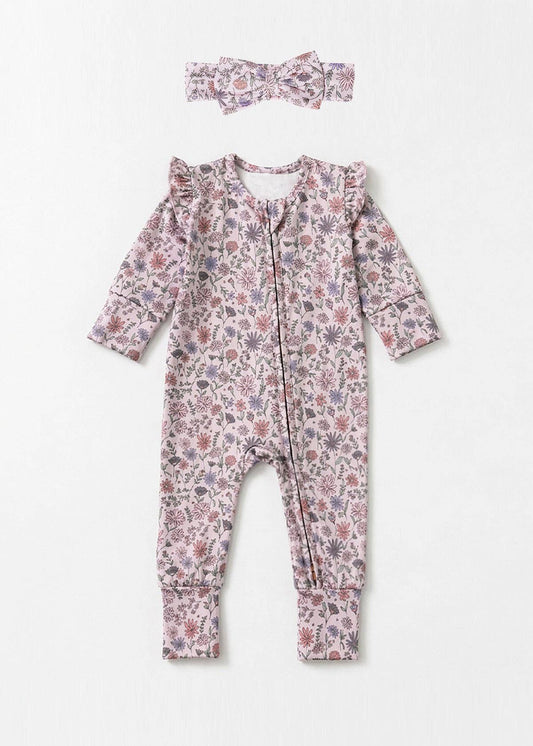 Soft Meadow Floral Print with Headband
