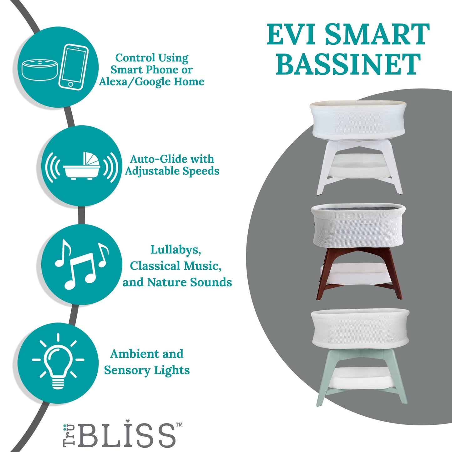 TruBliss Baby EVI SMART Bassinet