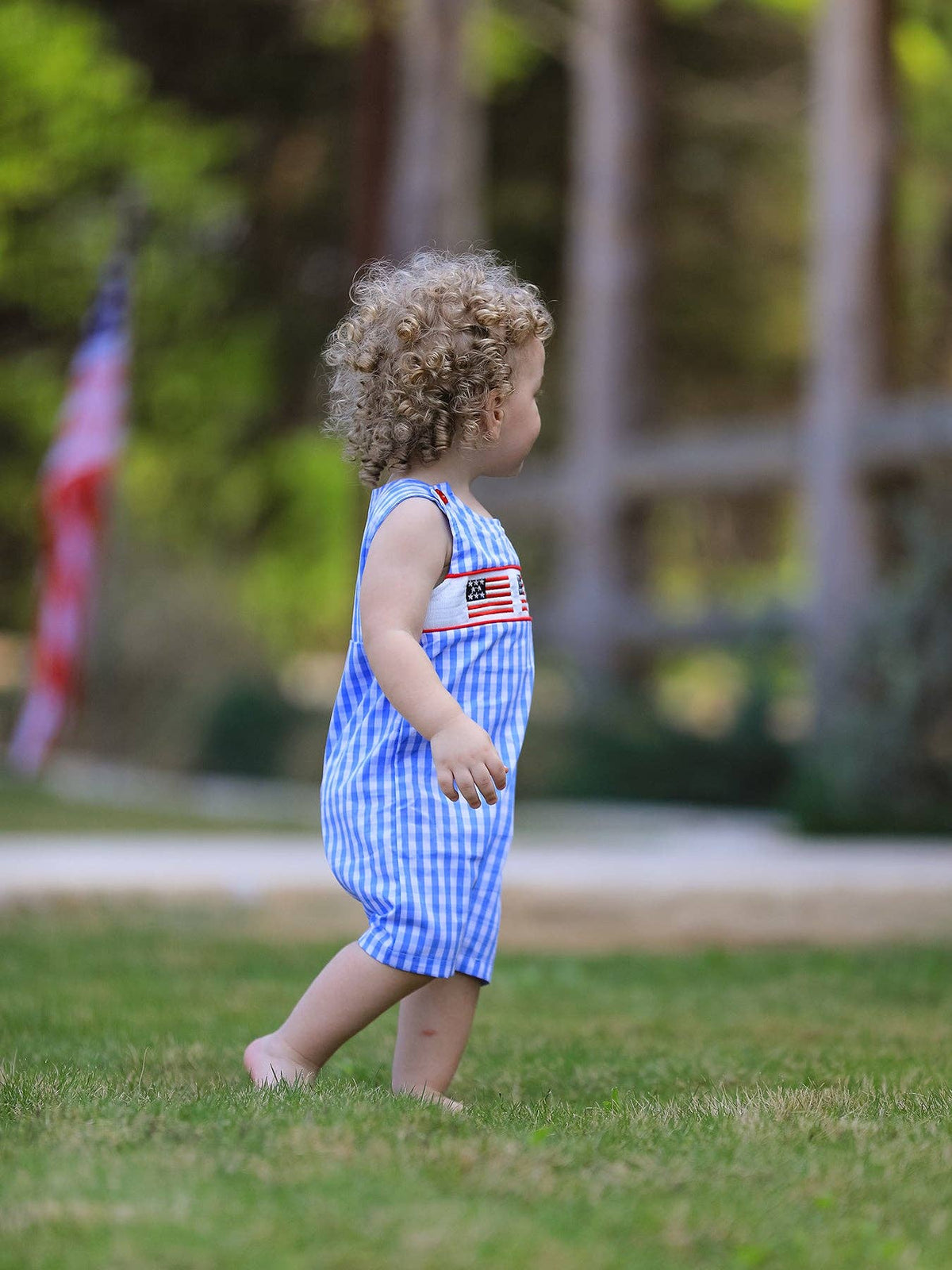 Flag Embroidery Boys Romper